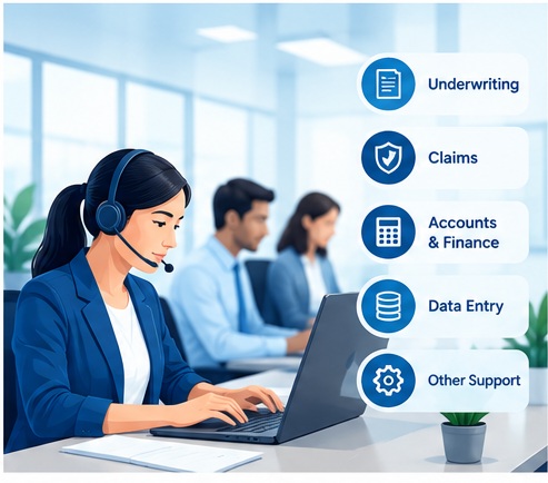 Insurance back-office team supporting underwriting operations